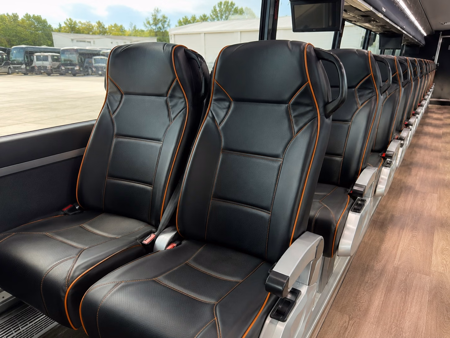 santa barbara charter bus rental interior