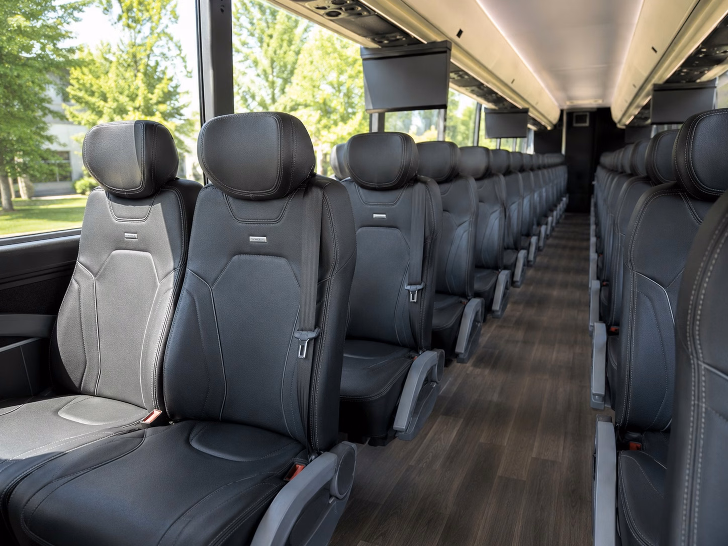 why santa barbara couples choose shuttle buses for ceremony to reception transfers